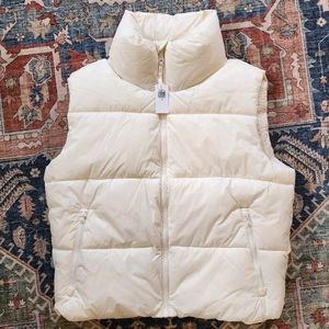 NWT Old Navy white puffer vest, size medium